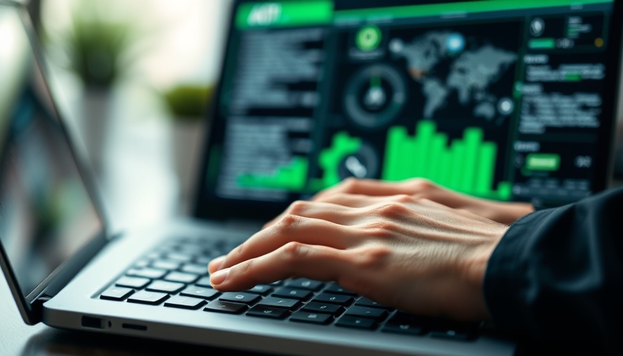 AI interface on laptop, hands typing, ai job losses context