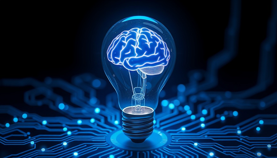 AI light bulb concept with circuits representing technology.
