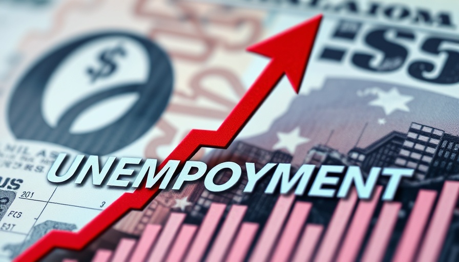 Visual of financial indicators showing tech hiring slows and unemployment rises