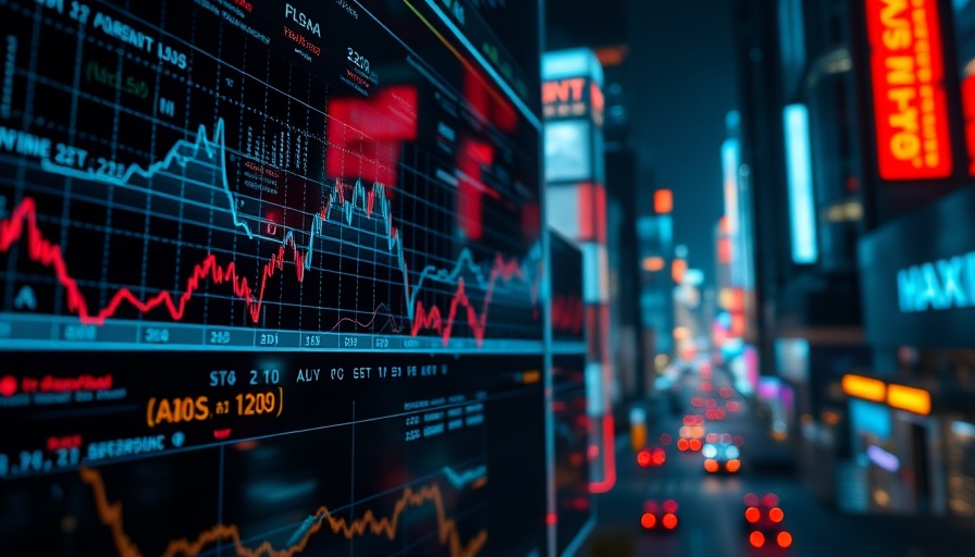Digital graphics showing Palantir stock and AI outlook trends.