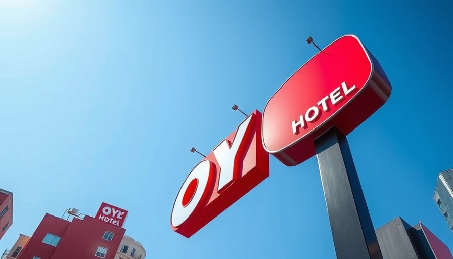 Oyo Hotels IPO delay illustrated by an eye-catching hotel sign.