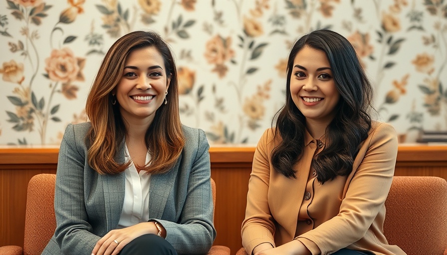 Two women in a warm business setting.