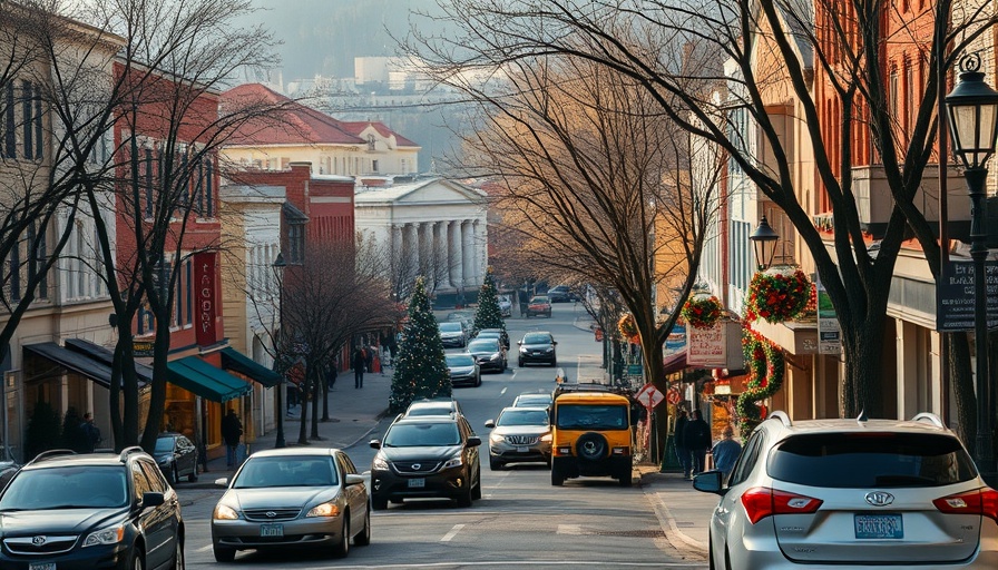Charming town square in the US highlighting affordable housing potential.