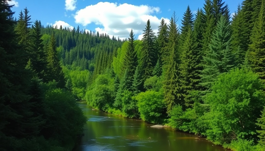 Lush forest and serene river landscape representing Ontario Special Economic Zones Bill Opposition.