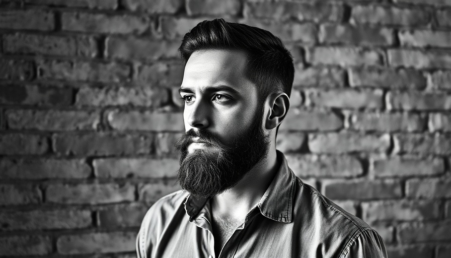 Thoughtful man against brick wall, AI tools for self-employment inspiration.