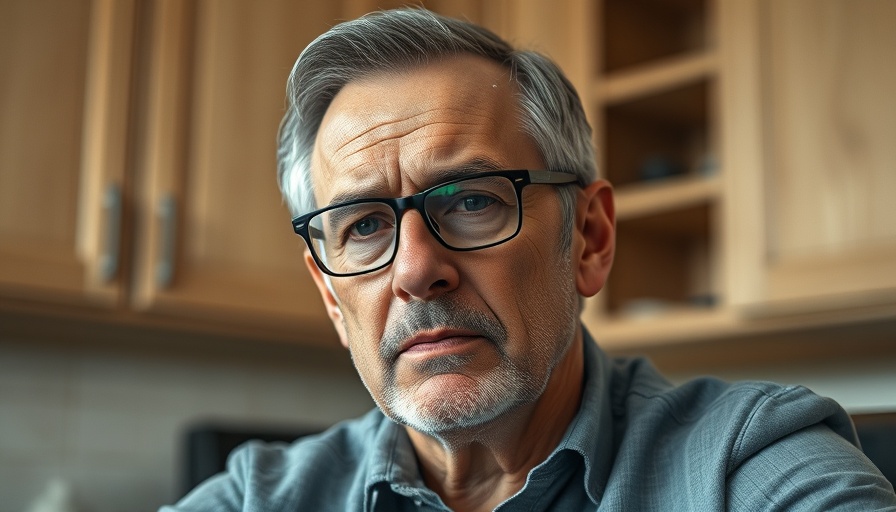 Serious middle-aged man indoors discussing AI job loss.