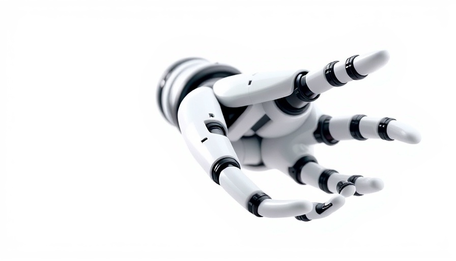 Futuristic robotic hand, AI job cuts concept.