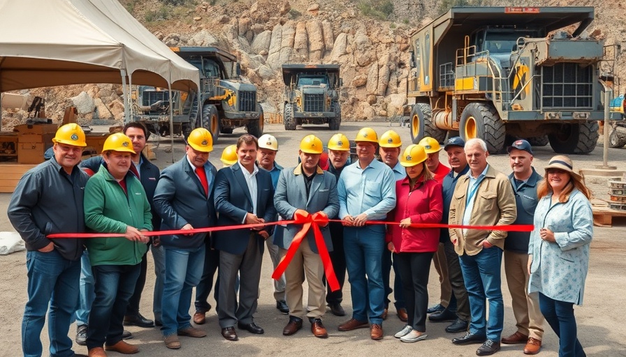 Ribbon-cutting ceremony at a mining industry event in North Bay.