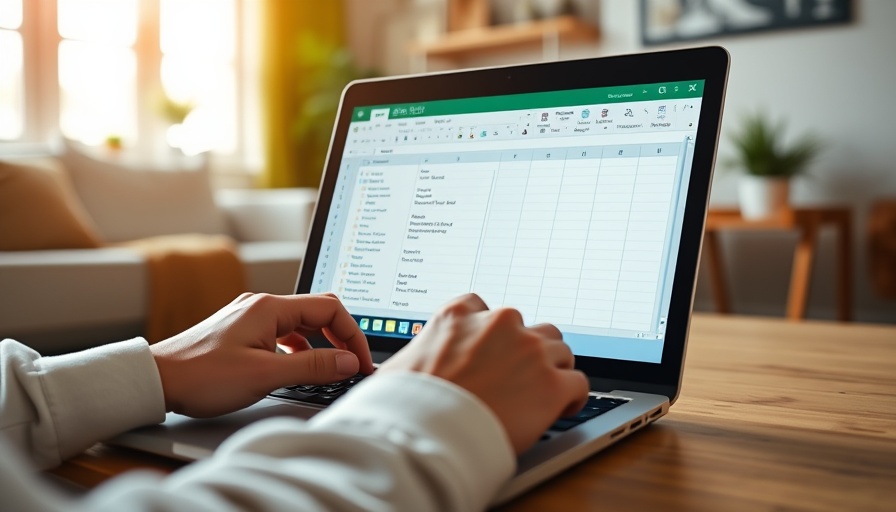 Person creating Excel to-do list on laptop in bright setting.