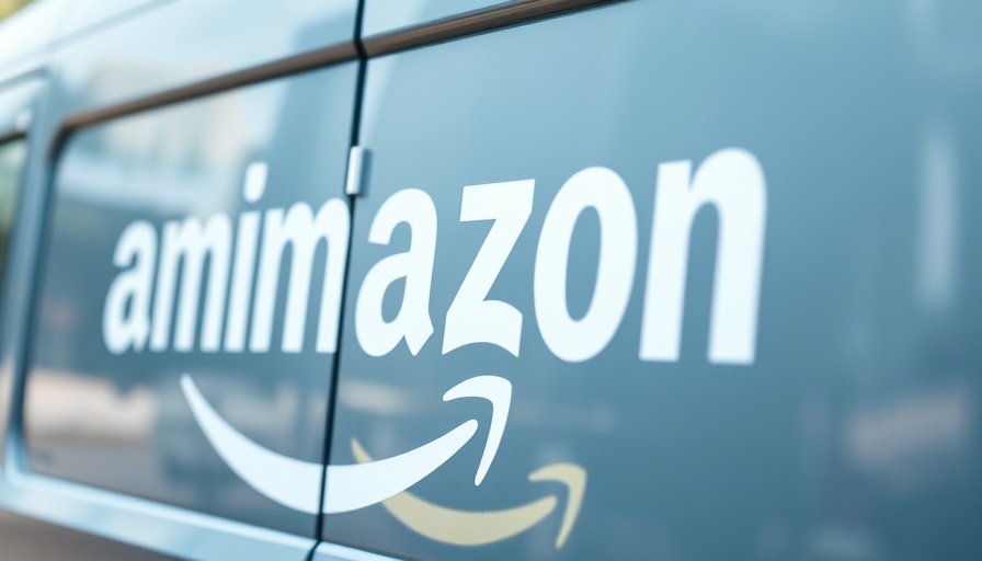Close-up of Amazon Prime logo on van, minimalistic style.