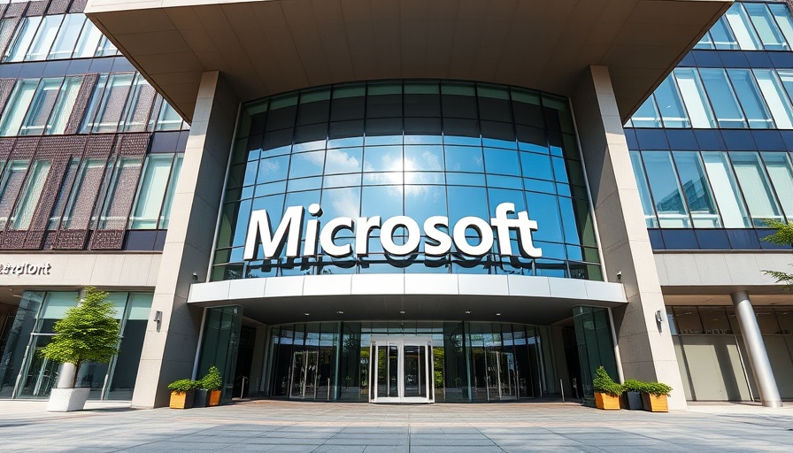 Entrance of Microsoft building highlighting company logo, AI job cuts.