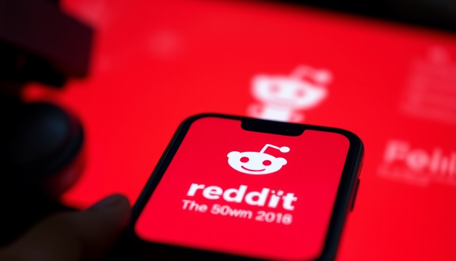 Smartphone displaying Reddit app with red background.