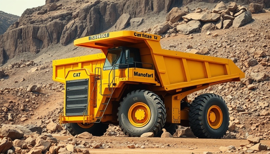 Surface mining equipment trends with a large yellow dump truck in rugged terrain.