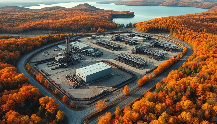 Aerial view of Alamos Gold expansion site in Dubreuilville during autumn.