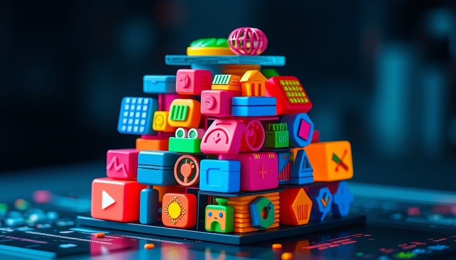 Colorful digital icon stack representing modern business phone systems 2025, vibrant and futuristic.