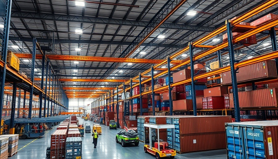 Advanced logistics facility in Singapore bustling with activity