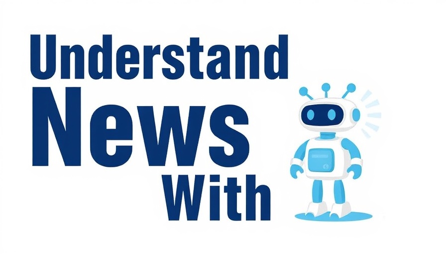 AI graphic advertisement on news understanding, vibrant blue background