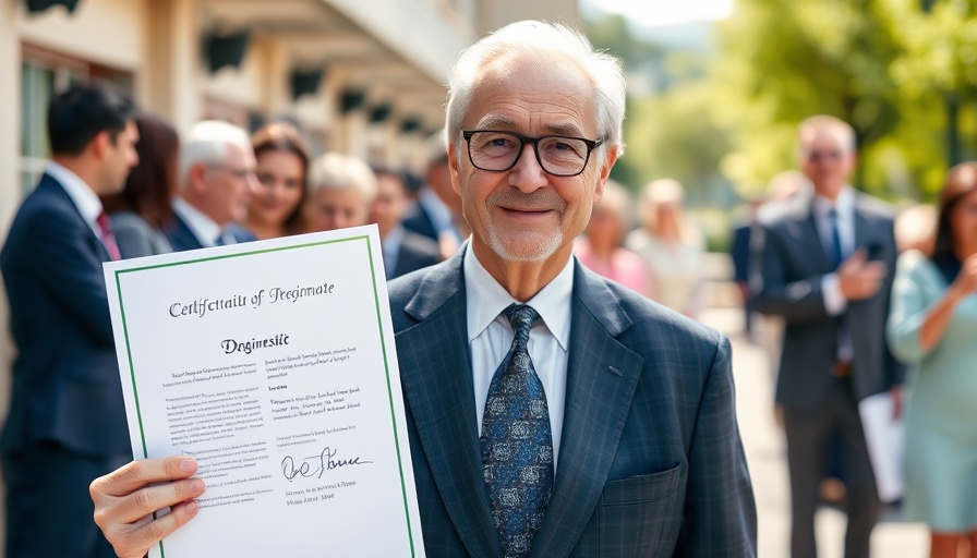 Trump's Big Beautiful Bill and Retiree Taxes document held by a man.