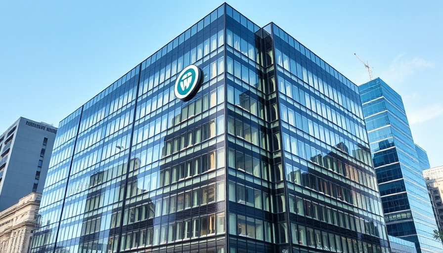 Modern office building symbolizing AI job cuts impact