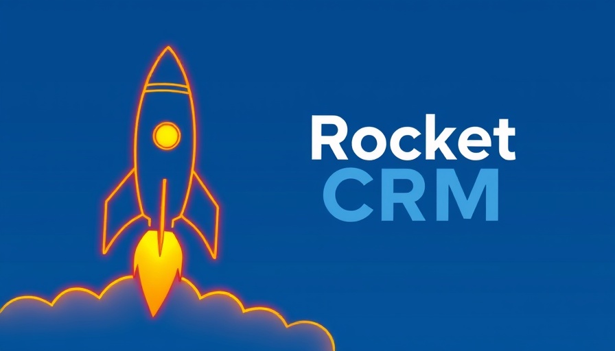 Futuristic Rocket CRM logo representing advanced CRM automation for small businesses.