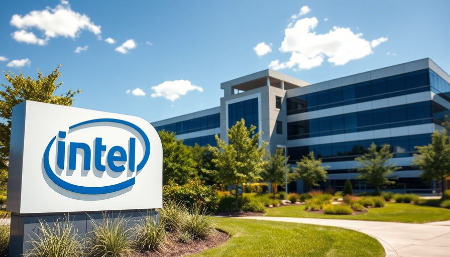 Corporate campus featuring Intel sign, blue sky, ai job cuts