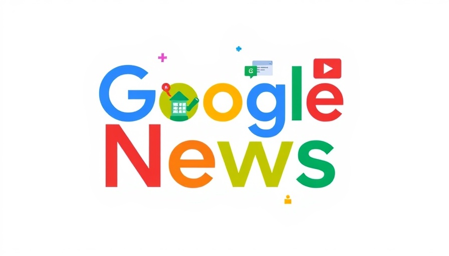 Colorful Google News icons overlapping on a white background.