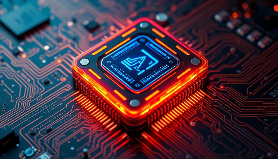 Futuristic AI CPU chip on circuit board, AI suppliers impacting future technology.