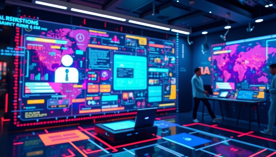 Colorful abstract interface depicting AI technology in customer service.
