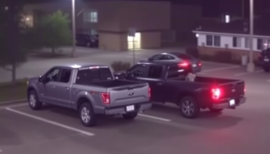 Security footage capturing suspicious activity in a Michigan parking lot, linked to youth crime.