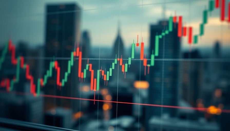 Stock trading chart with city lights, trading secrets for retiring early.