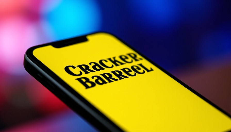 Cracker Barrel logo displayed on smartphone screen with blurred background.