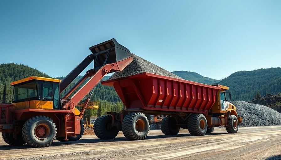 Magna Mining multi-mine future: machinery loading gravel.