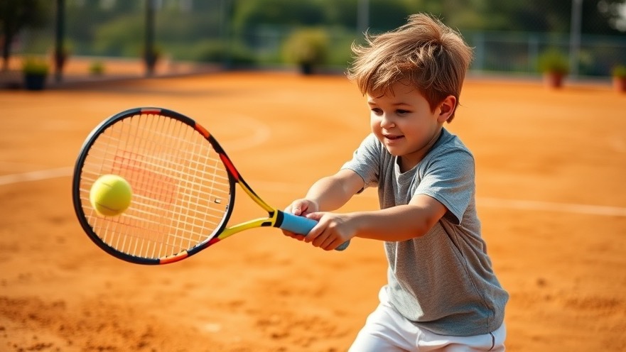 Dynamic young tennis talent showcasing natural athleticism on an orange clay court.