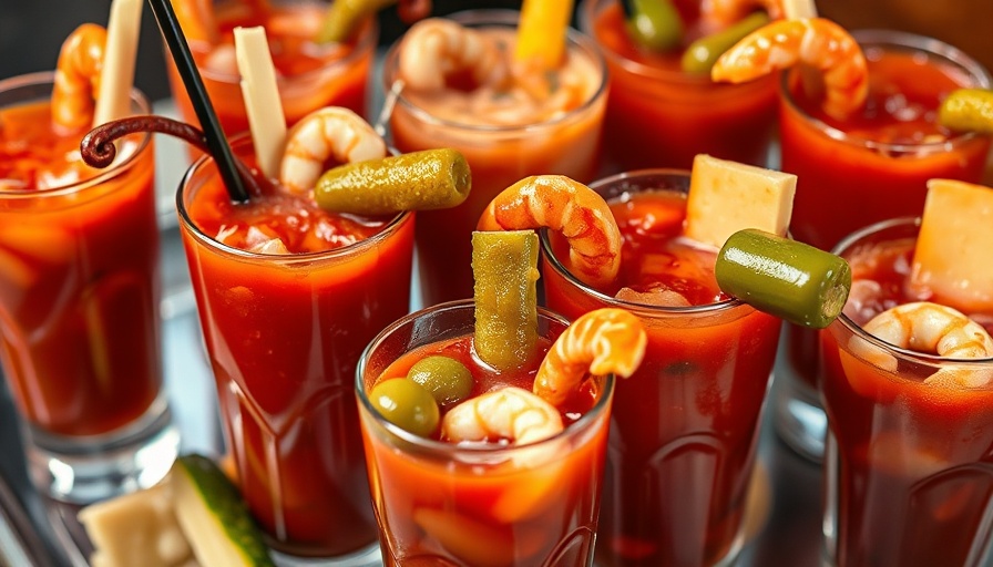 Vibrant Bloody Mary cocktails with garnishes, Things to do in Austin this weekend.
