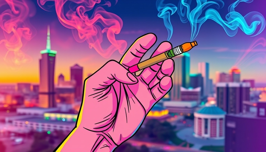 Celebrate 4/20 in Austin with stylized marijuana imagery.