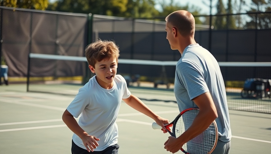 Young player training on tennis court for pro-level serve.