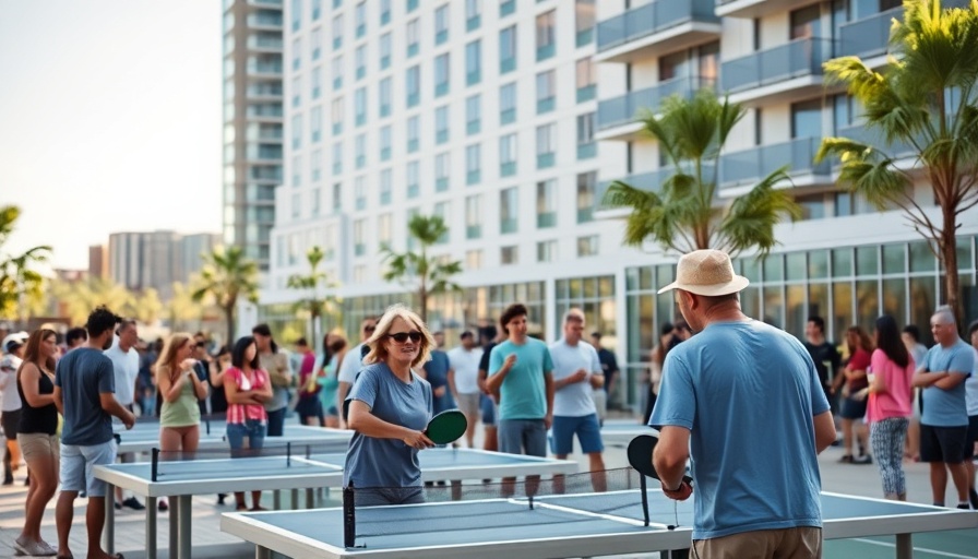 Casual pickleball event with interactions in daylight.