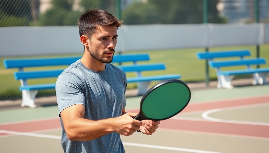 Pickleball player demonstrating serving technique on a court.