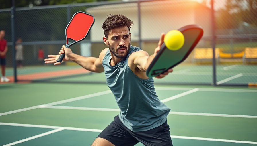 Athlete displaying powerful pickleball serve technique on court.