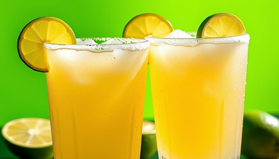 Refreshing margaritas with limes in vibrant setting.