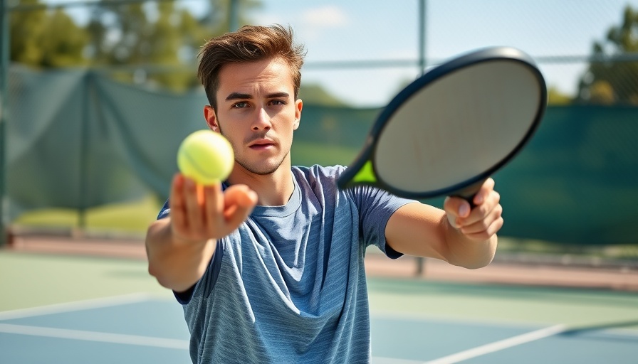 Pickleball topspin serve technique demonstration on court.
