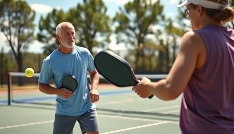 Pickleball players discussing potential scoring impact on the court.