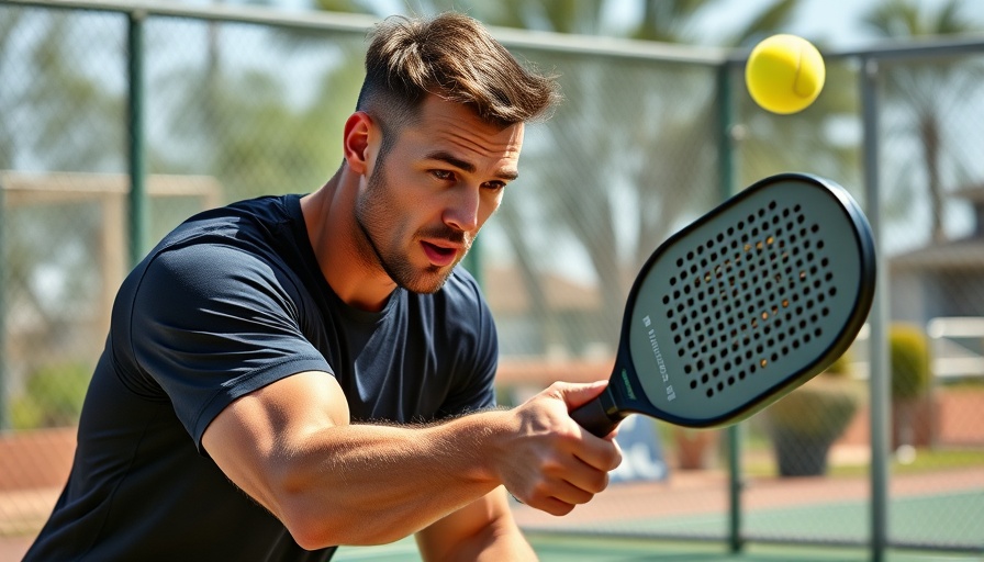 Athletic player demonstrating a powerful pickleball serve on a sunny court.