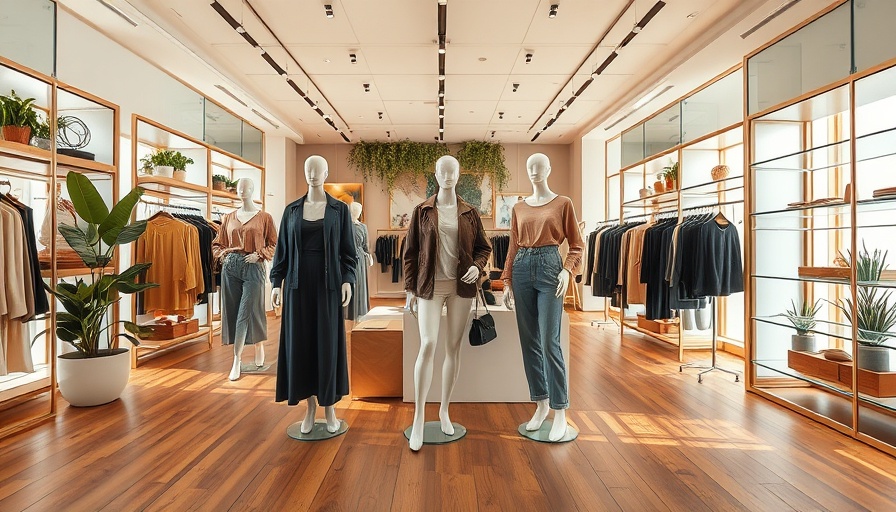 Stylish interior of Bungalow 512 in Austin, featuring fashion displays and modern decor.