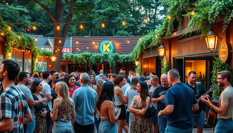 Austin kid-friendly breweries: outdoor brewery with live music and patrons.