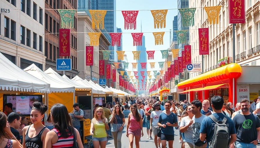 Vibrant Austin city festival with street performers, daytime.