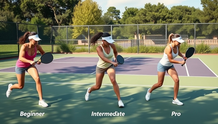 Pickleball player demonstrating backhand roll skills at different levels.