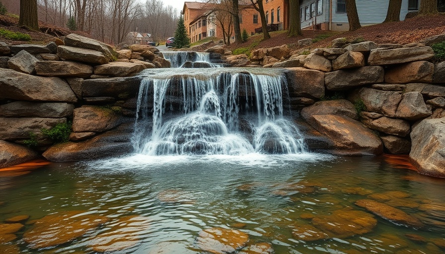 Ottine Mineral Springs with stone waterfall near Austin.