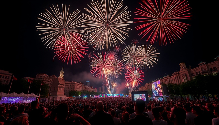Festive fireworks show in Austin this July event