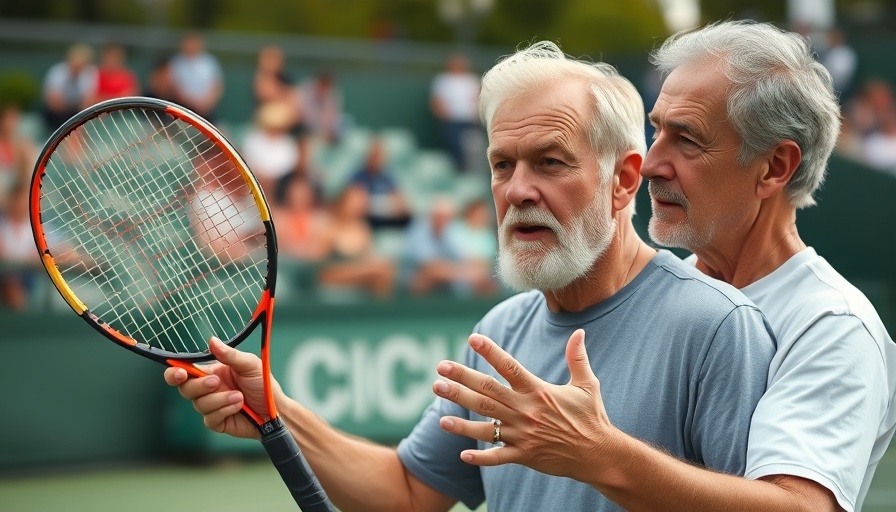 Older male explaining tennis changes at Wimbledon new grass court.